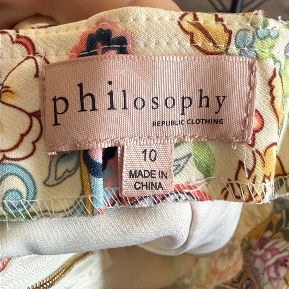 Philosophy Multicolor Floral skirt size 10 - Picture 4 of 8